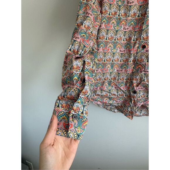 J Crew Women's Sz 0 Slim-Fit Organic Cotton Liberty Giorgia Duke Print Button Up - Picture 9 of 13